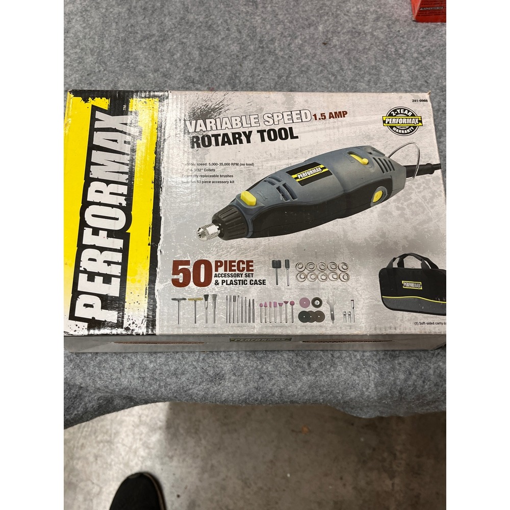 Performax Rotary Tool Gray NEW 50 Piece Accessory Kit 241-0966